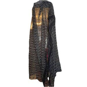 Harmonie Zigzag Scarf Black White Bold Graphic Lightweight Chic Wrap